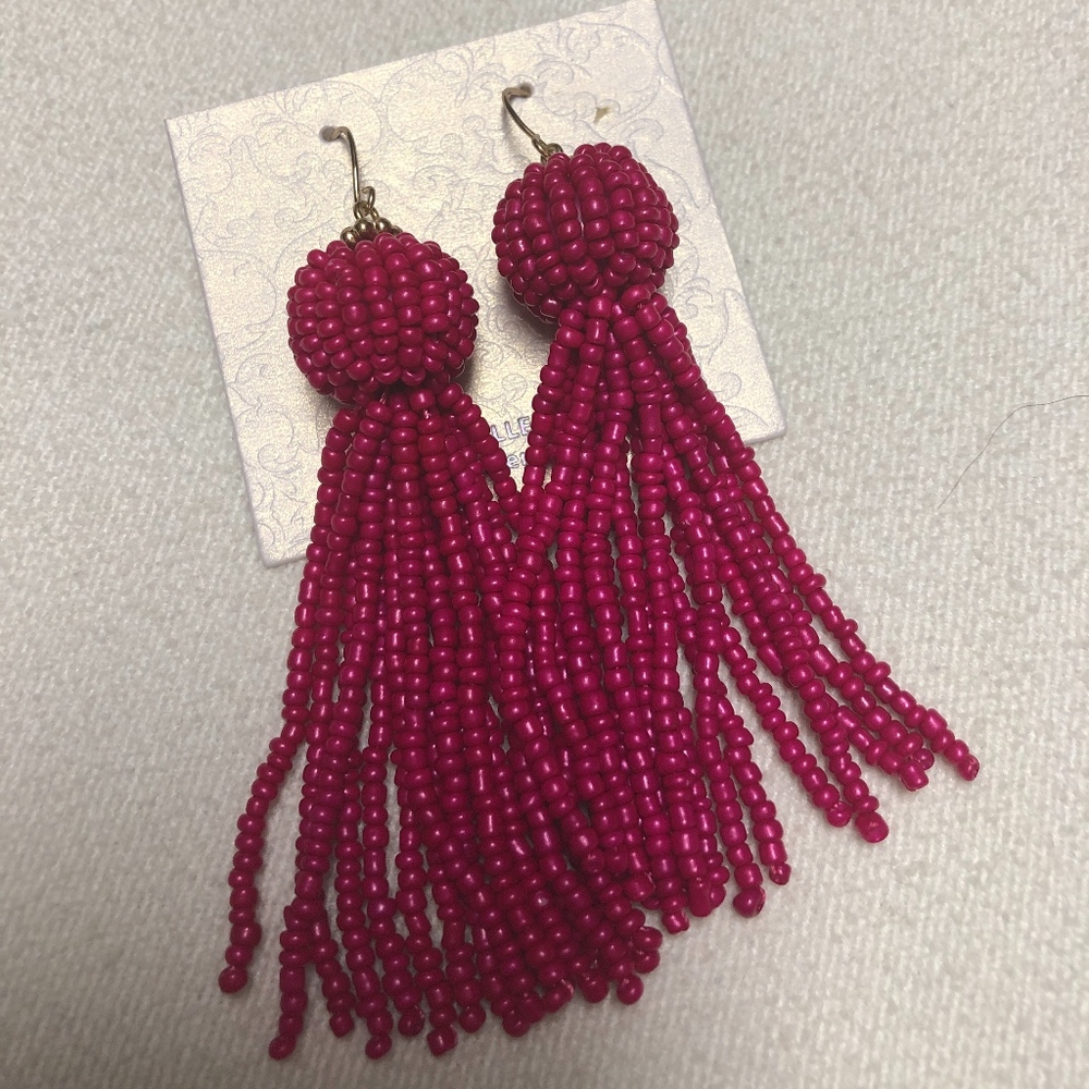 Pink tassel earrings